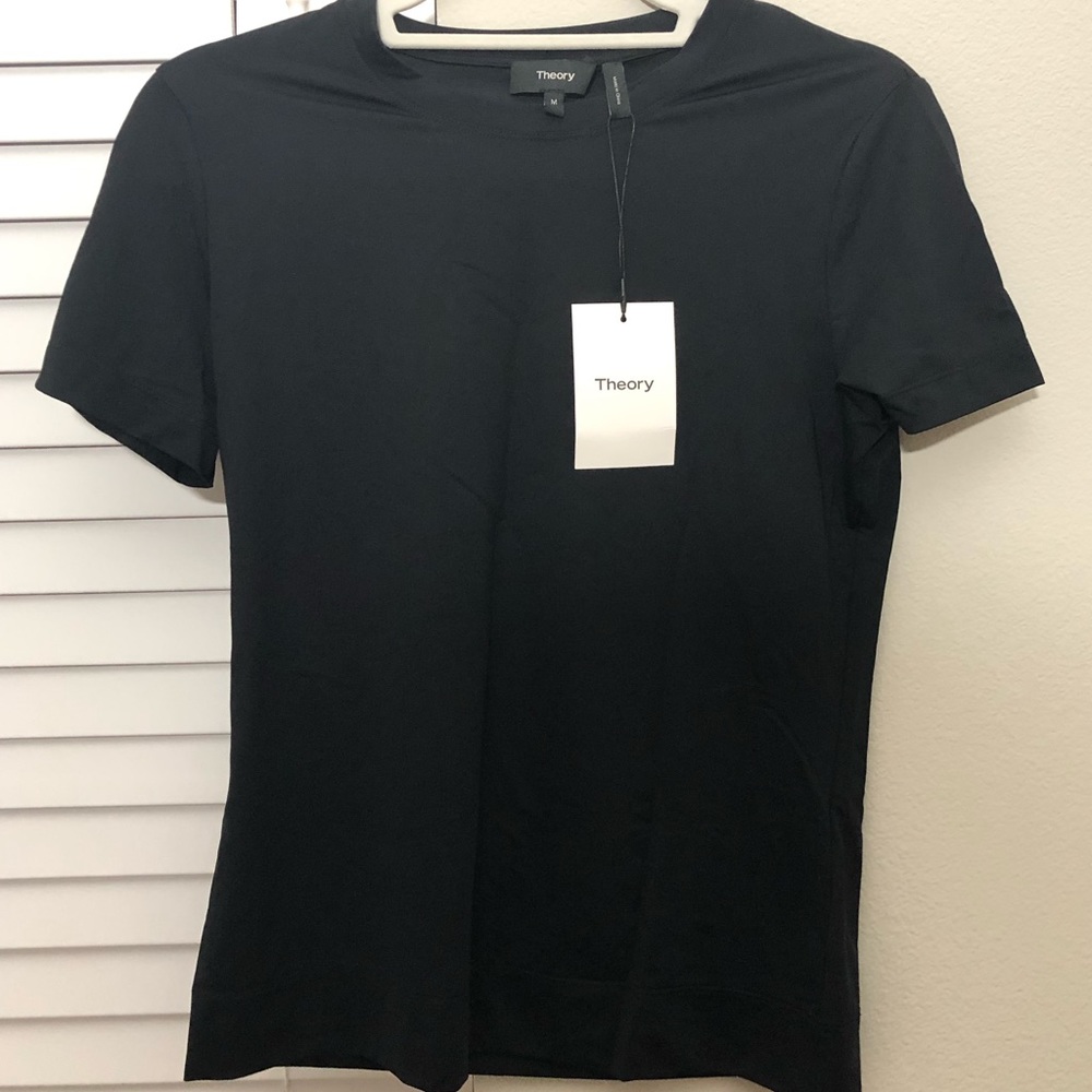 $125 NWT Theory tiny tee black travel jersey M